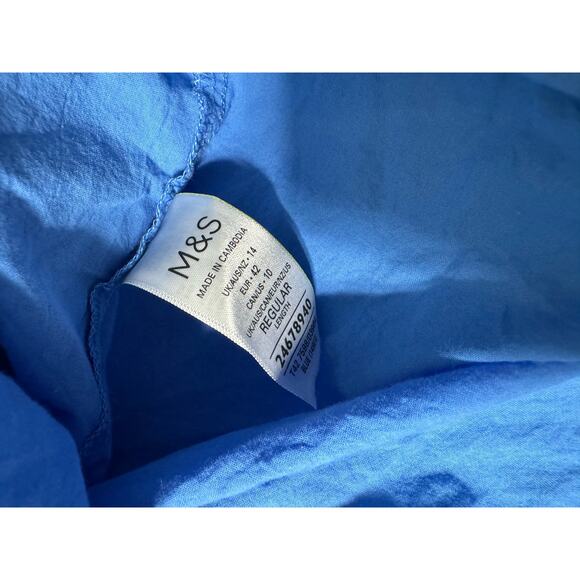 M & S Collection Blue Eyelet Dress Size 14 - Picture 6 of 7